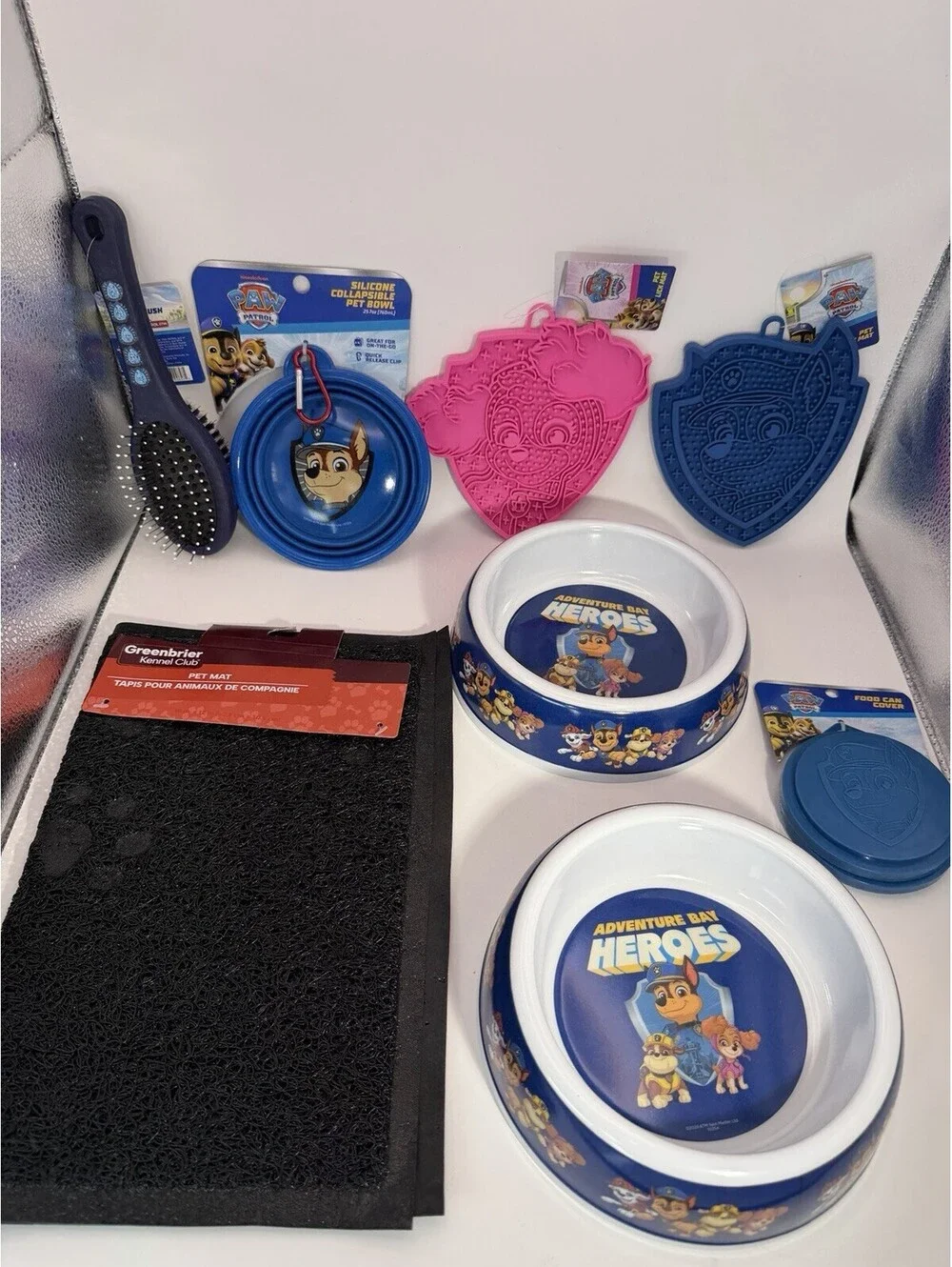 Pet Feeding Set Choose Design Bowl Mat Collapsible Bowl Paw Patrol TMNT Smurf